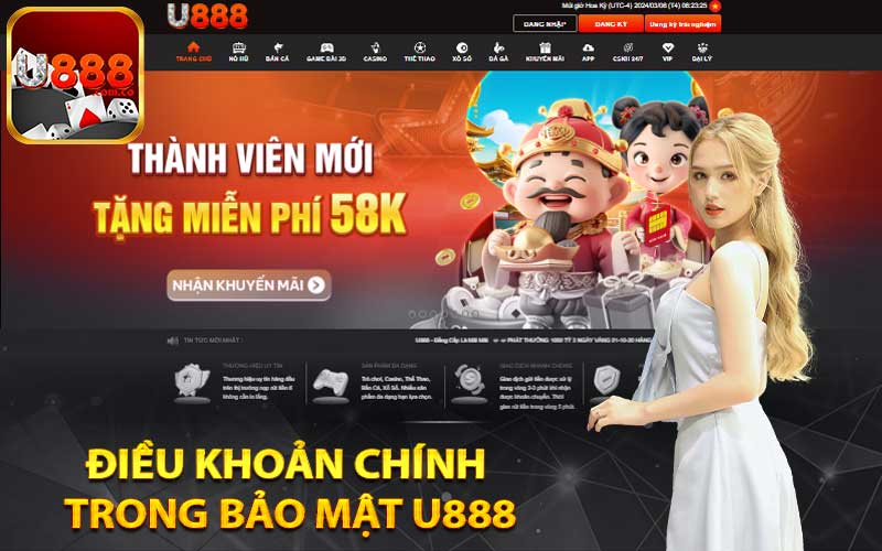 Điều khoản chính trong bảo mật U888